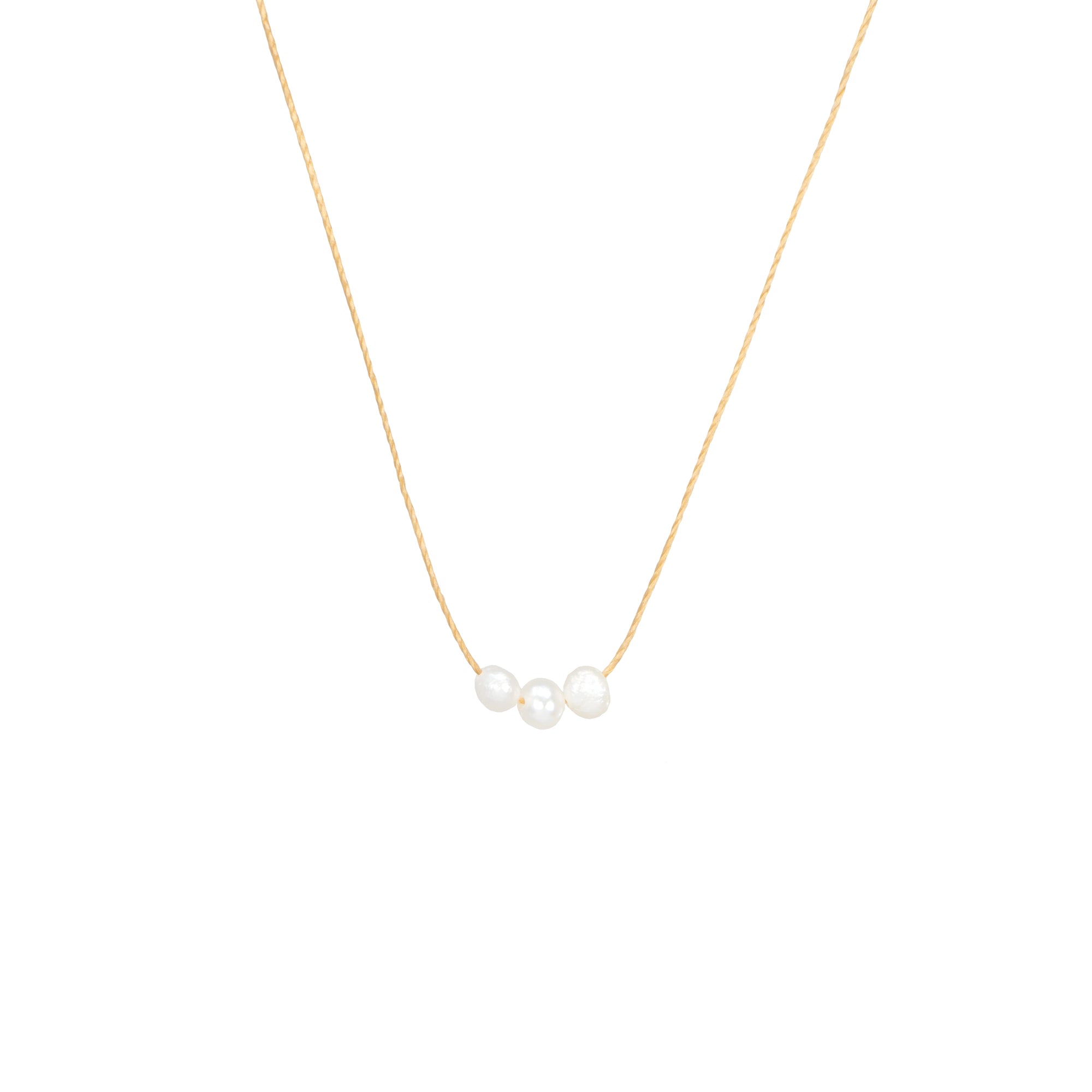 make a wish necklace with three petite pearls