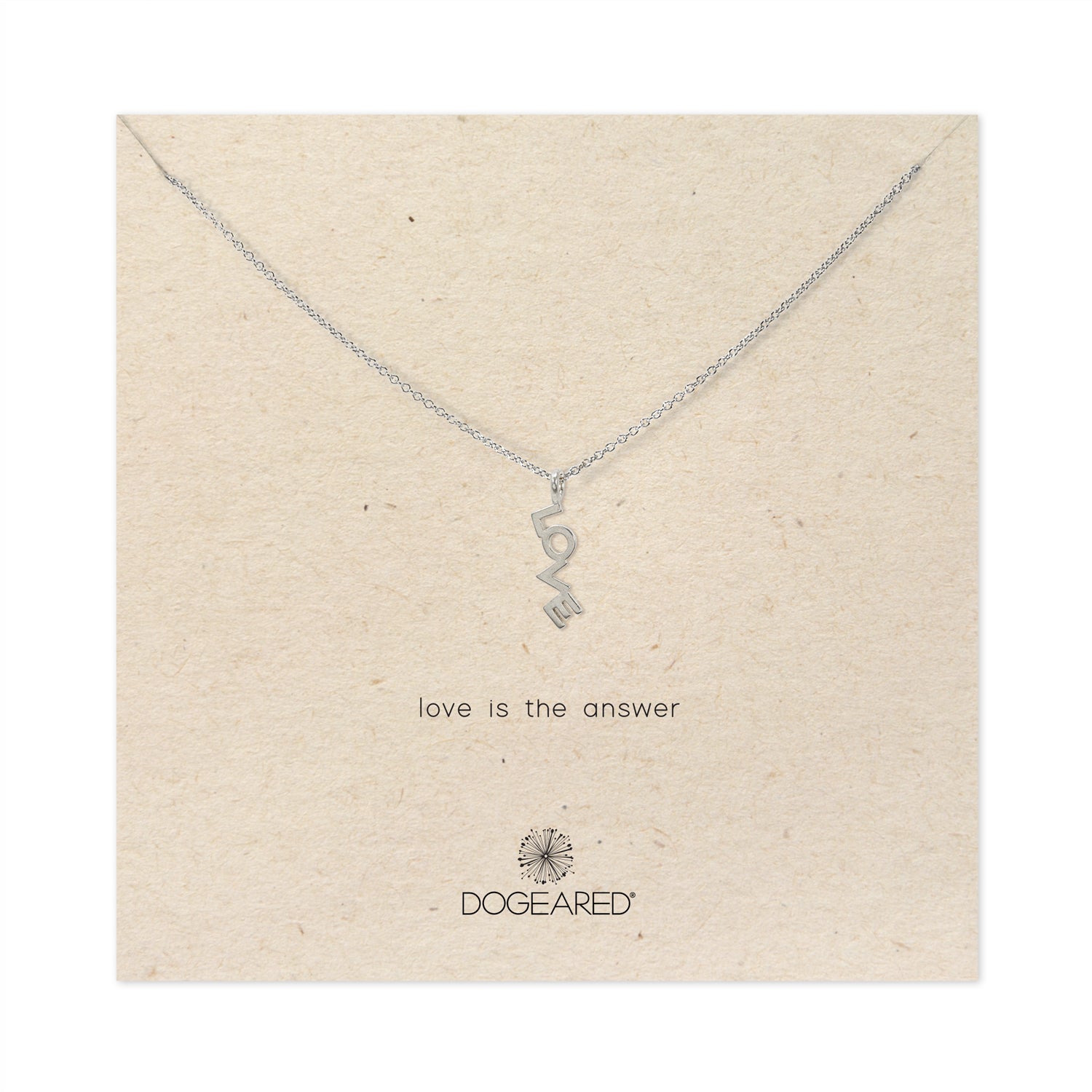 love is the answer love hanging necklace