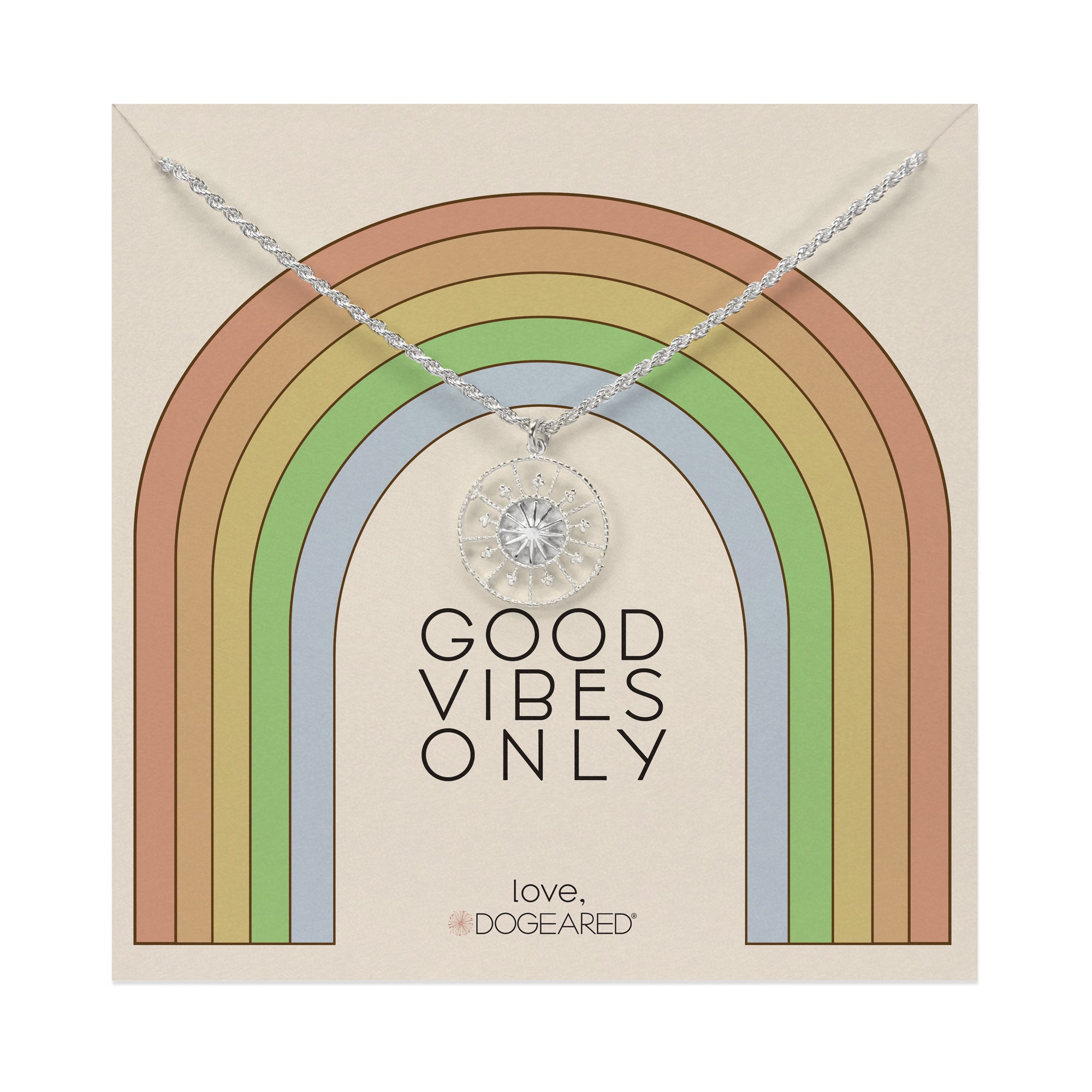 modern good vibes starburst medallion necklace