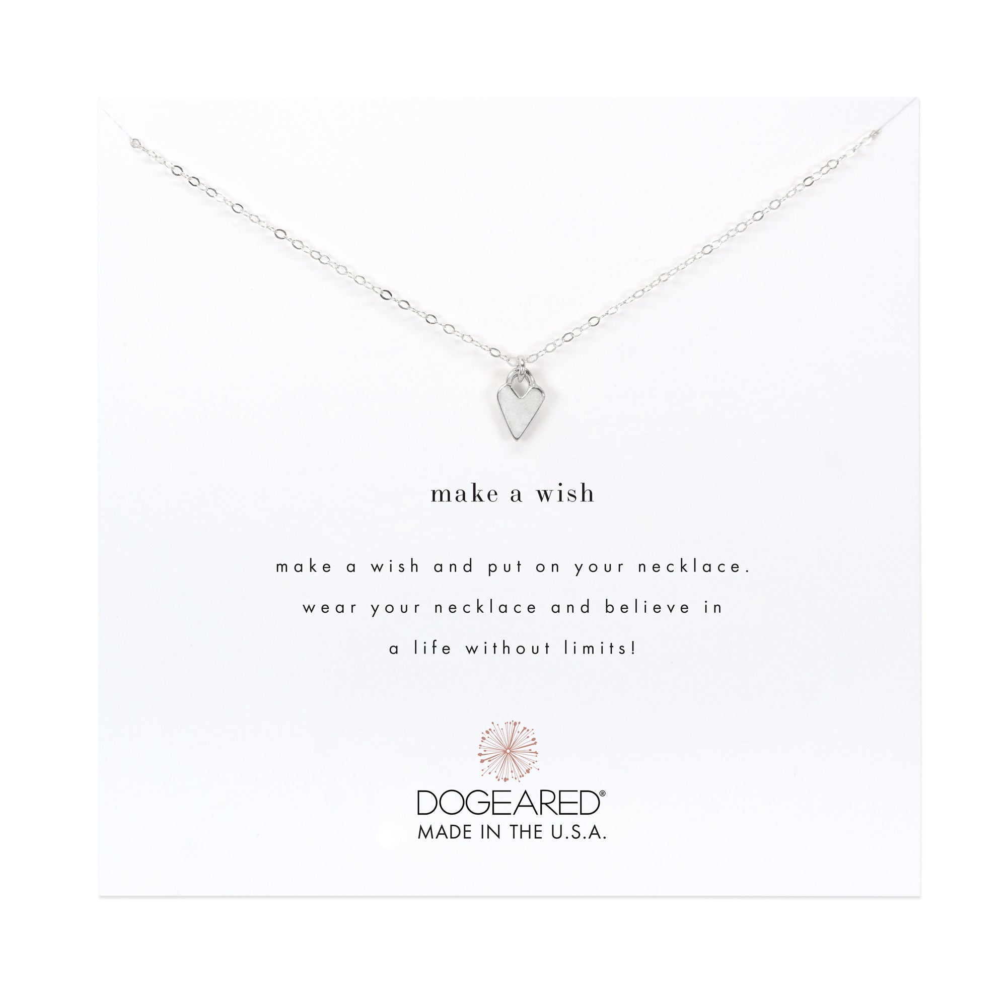 Modern limited edition make a wish heart necklace