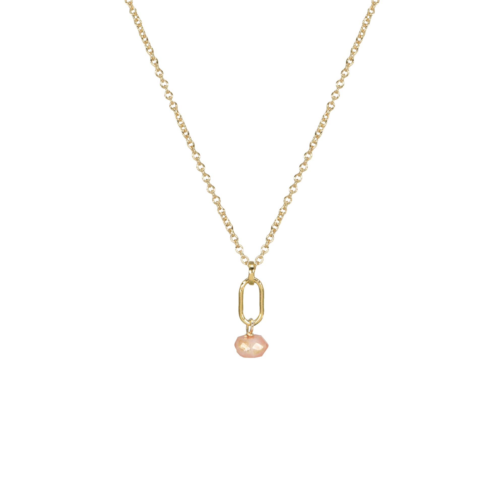 October birthstone pink opal necklace
