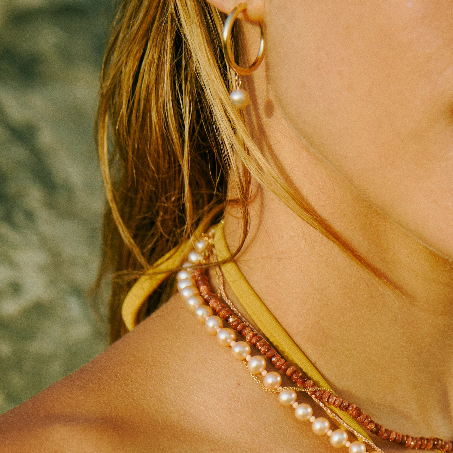 Hoop Earrings Pink Pearls Dogeared