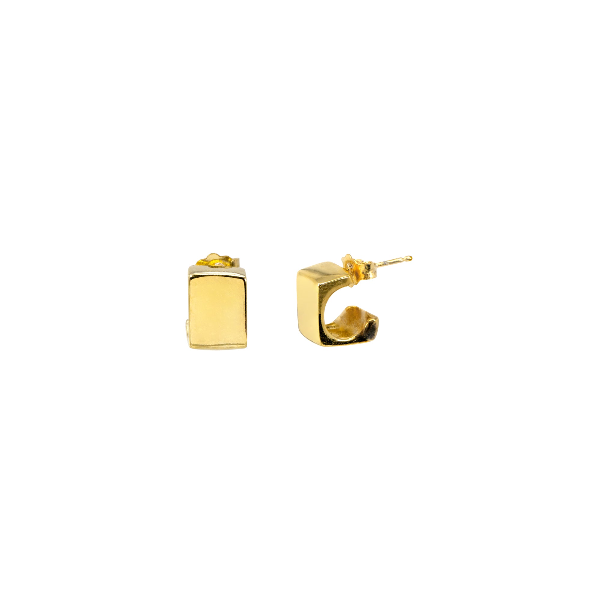Hand Crafted Boxy Hoop Earrings