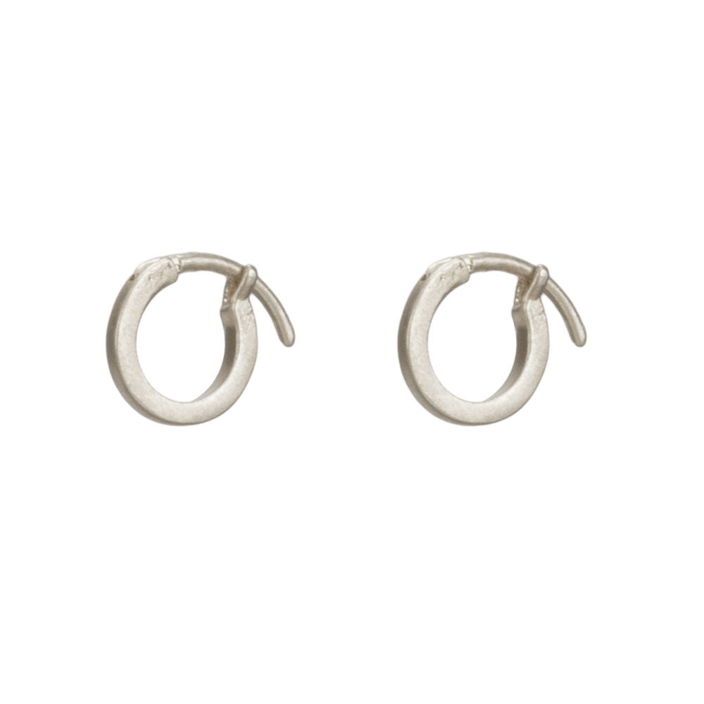 modern everyday huggie earrings, Sterling Silver (Silver)